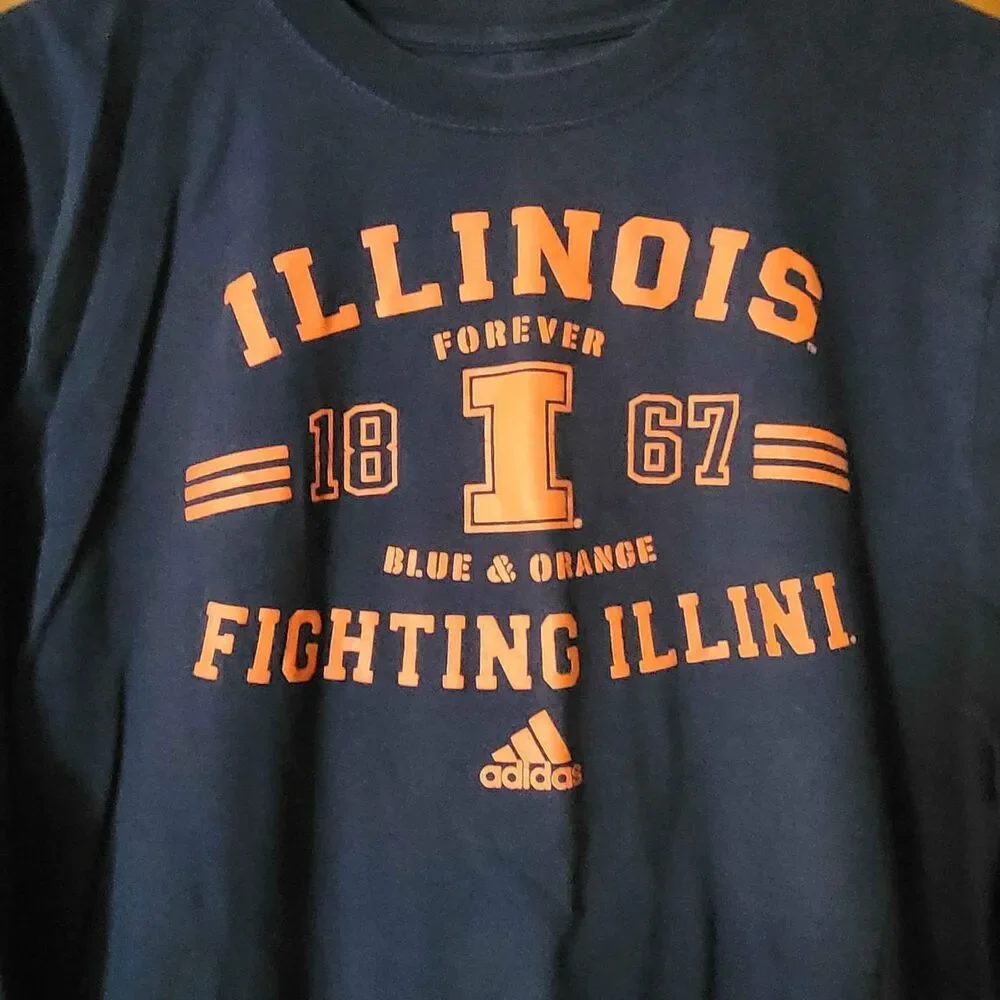 Men's Size XL adidas U of I Fighting Illini Long Sleeve T-shirt Illinois